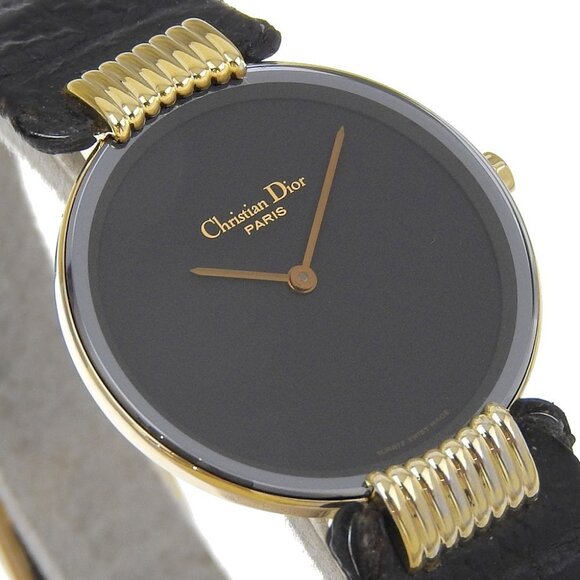 Dior Bakira Watches 46153-3 blackDial Plated Gold Quartz Analog display Women - Picture 2 of 8